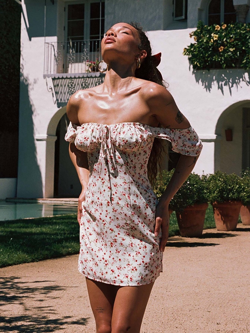 Princess Polly Bellerine Off-Shoulder Floral Mini Dress